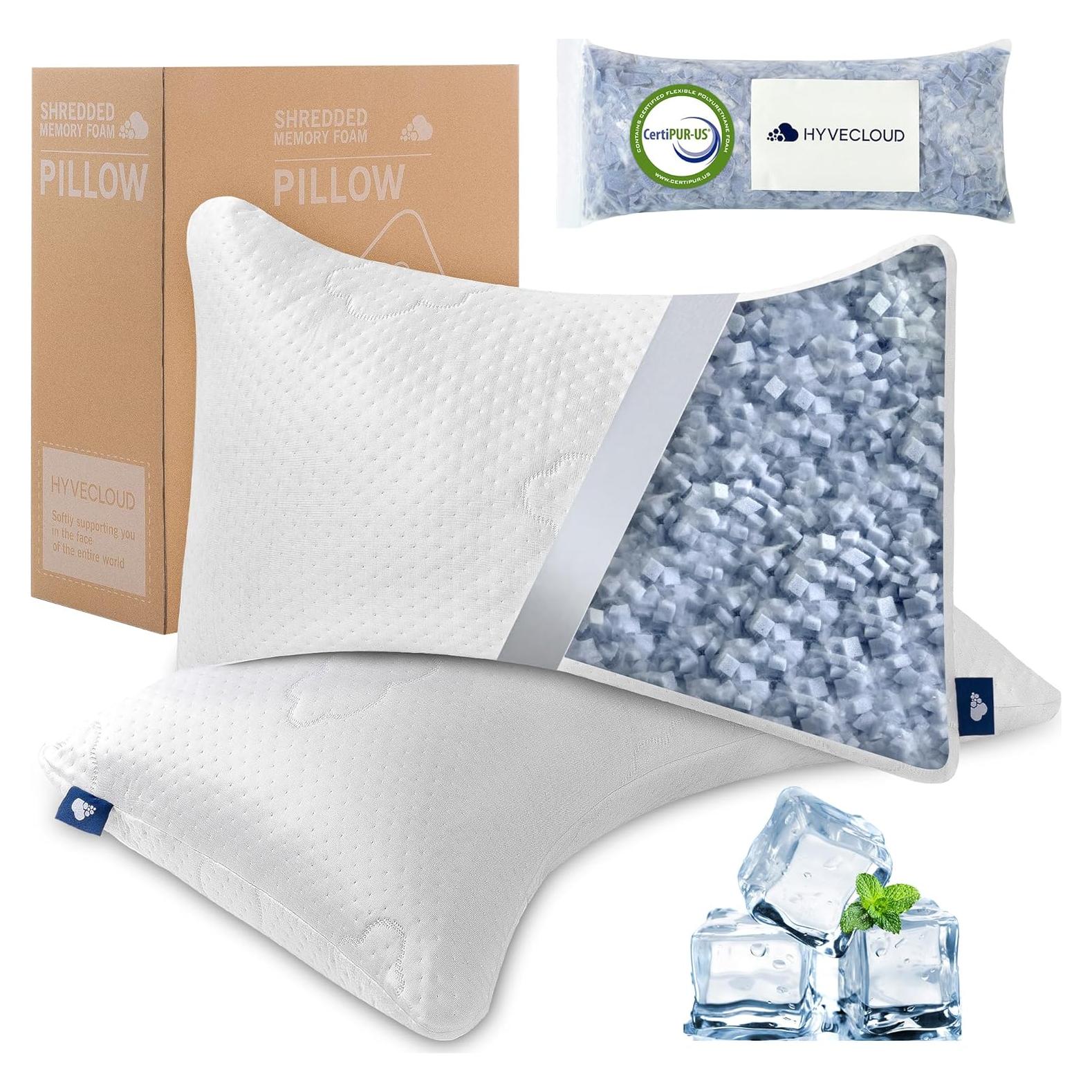 Cojines de Espuma con Memoria HYVECLOUD Reina + Relleno Extra