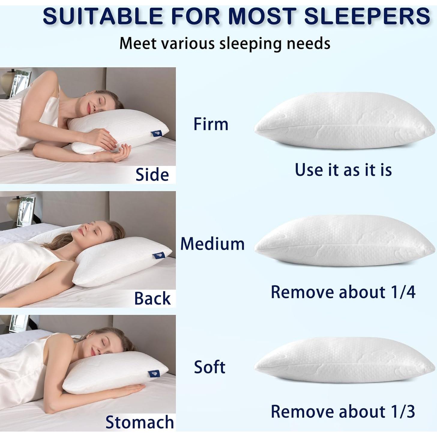 Cojines de Espuma con Memoria HYVECLOUD Reina + Relleno Extra