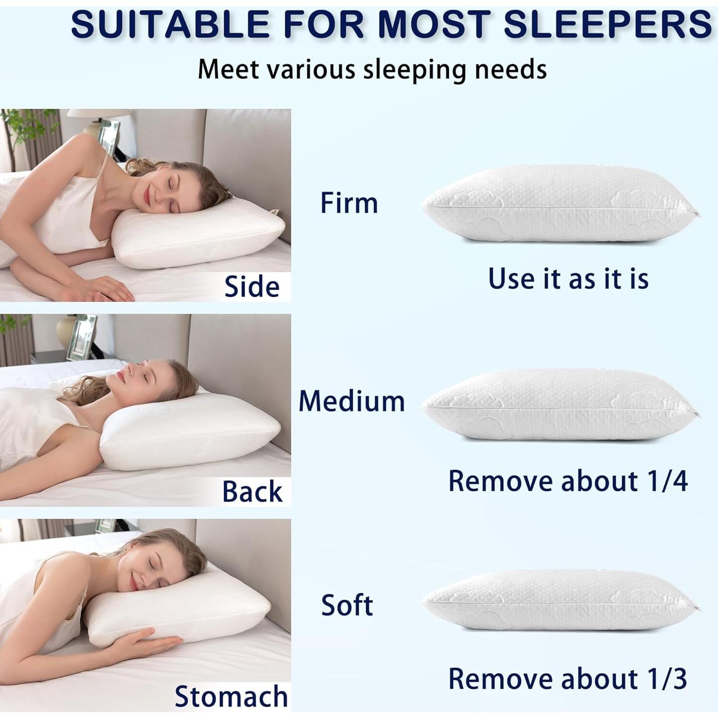 Almohadas de Espuma con Memoria HYVECLOUD - Juego de 2 Reina