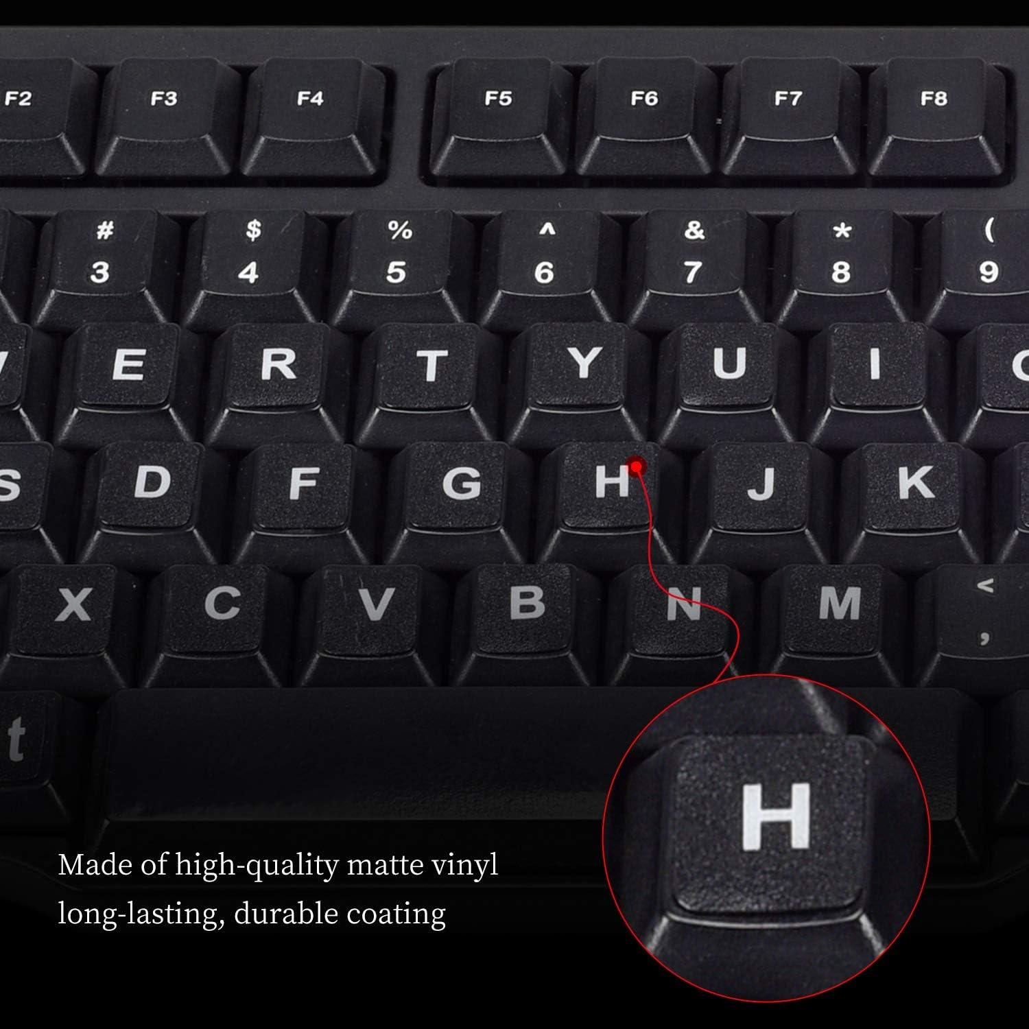 Etiquetas de Teclado en Inglés imComor - Letras Grandes Universales