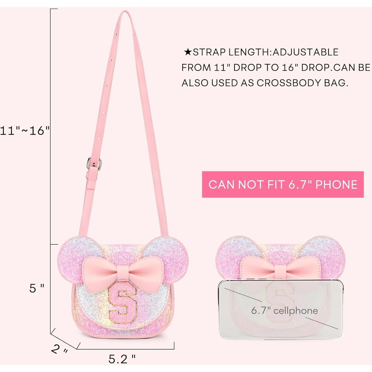 Set de Monedero Rosa Brillante para Niñas - Juguetes Mini Ratón
