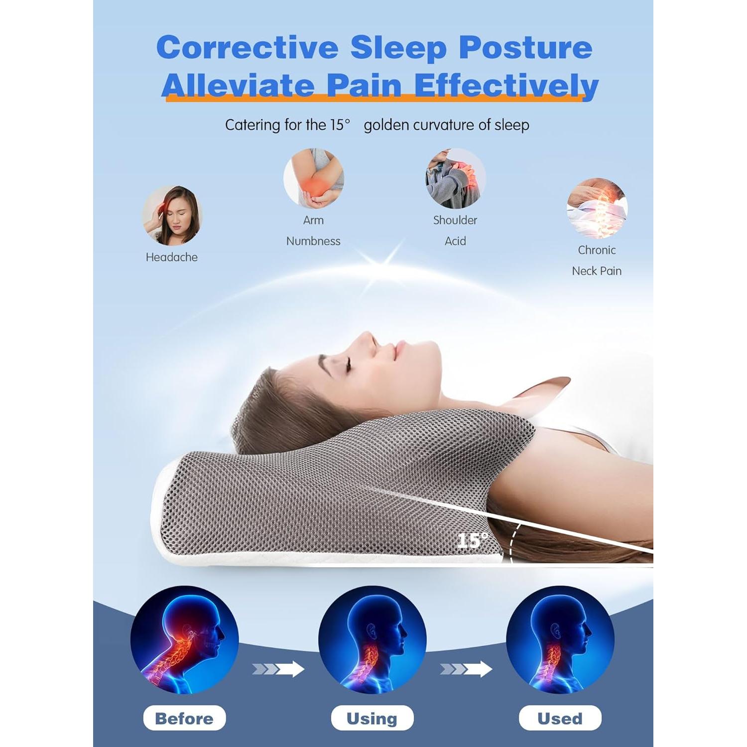 Almohada Ergonómica LiKiLiKi para Alivio del Dolor de Cuello