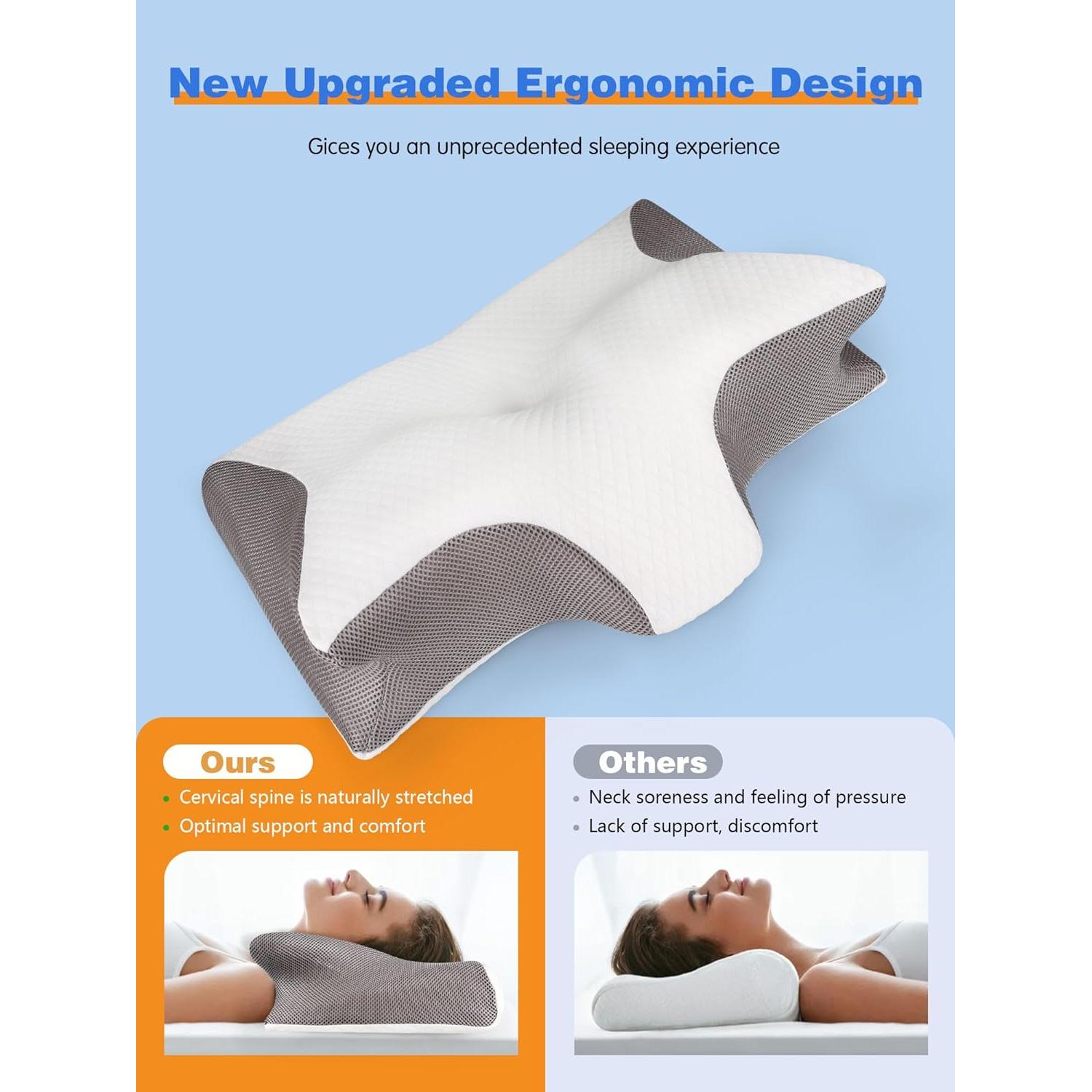 Almohada Ergonómica LiKiLiKi para Alivio del Dolor de Cuello