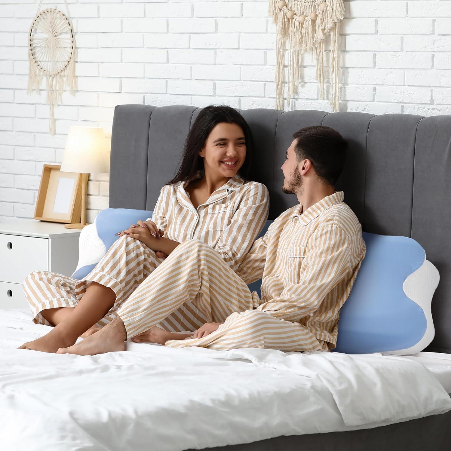 Almohada Cervical Unisakey Espuma Viscoelástica Azul 62x37 cm