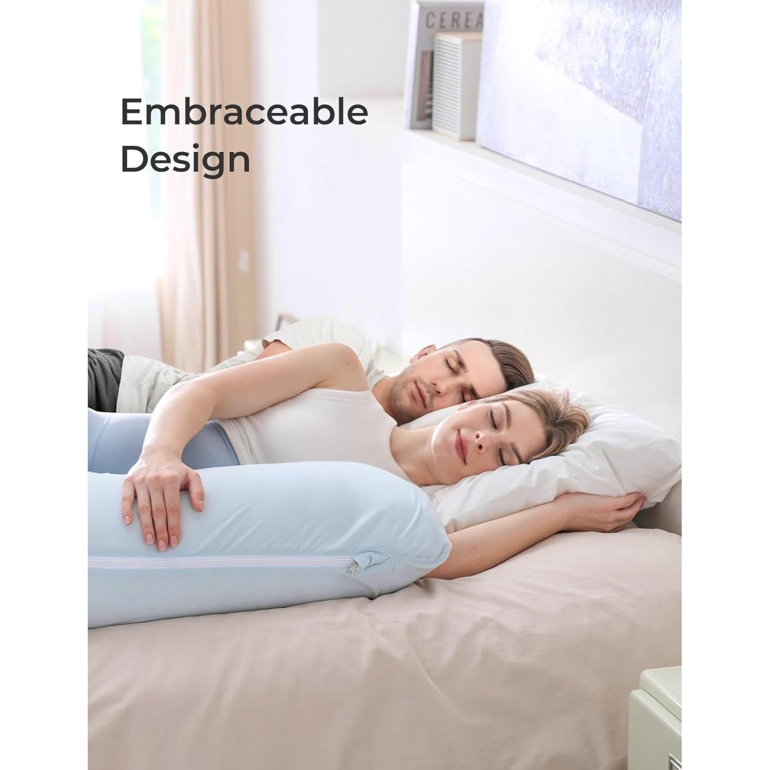 Cojín de Embarazo Momcozy Ajustable en Forma de J Azul