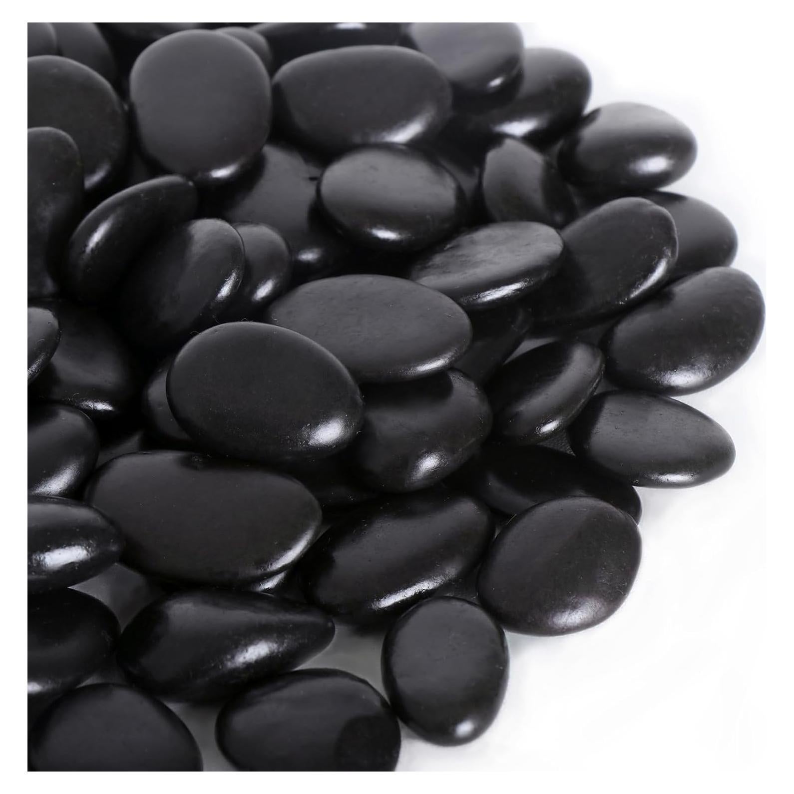 Rocas Negras Pulidas Calofulston 1.0KG 2.5-4.4cm Decorativas