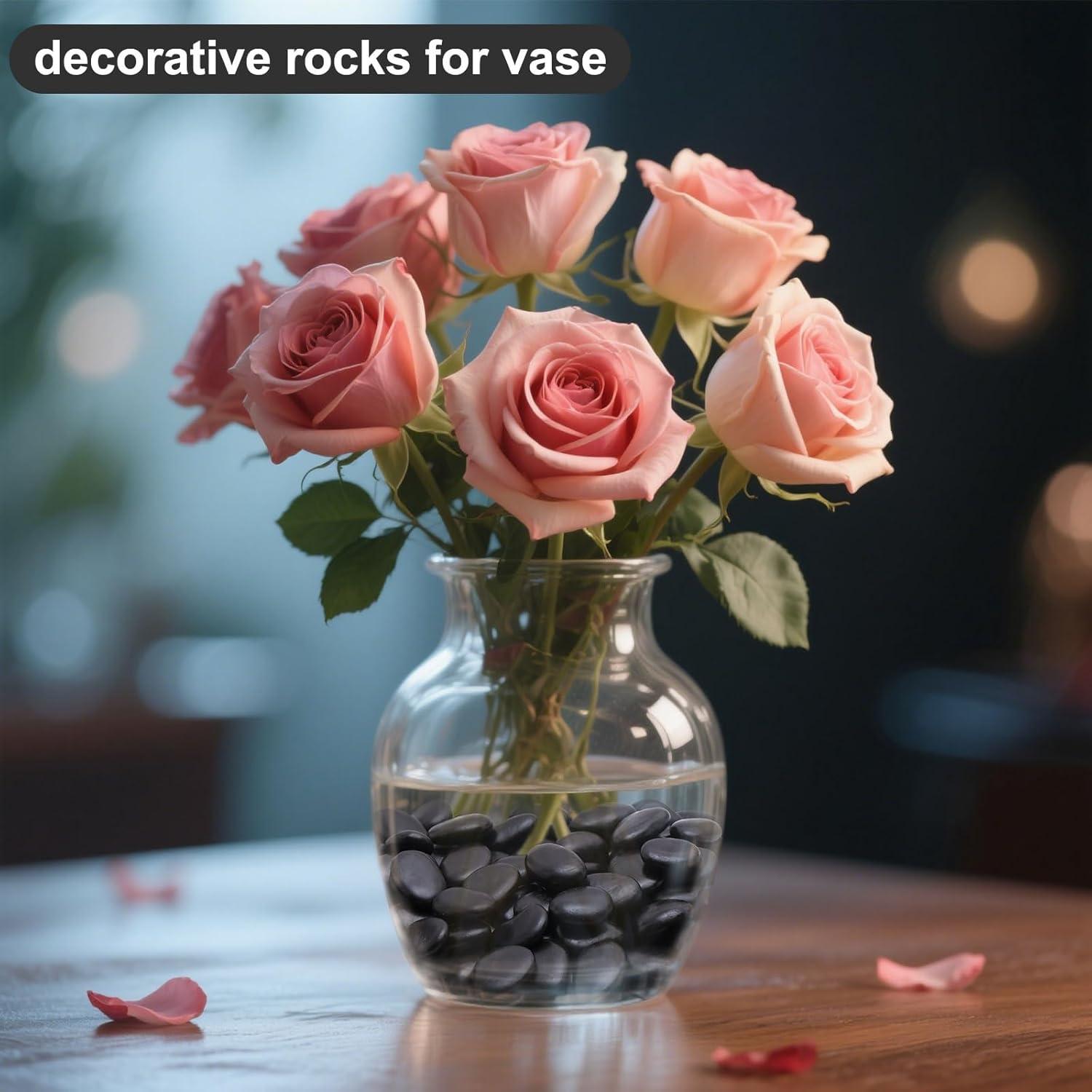 Rocas Negras Pulidas Calofulston 1.0KG 2.5-4.4cm Decorativas