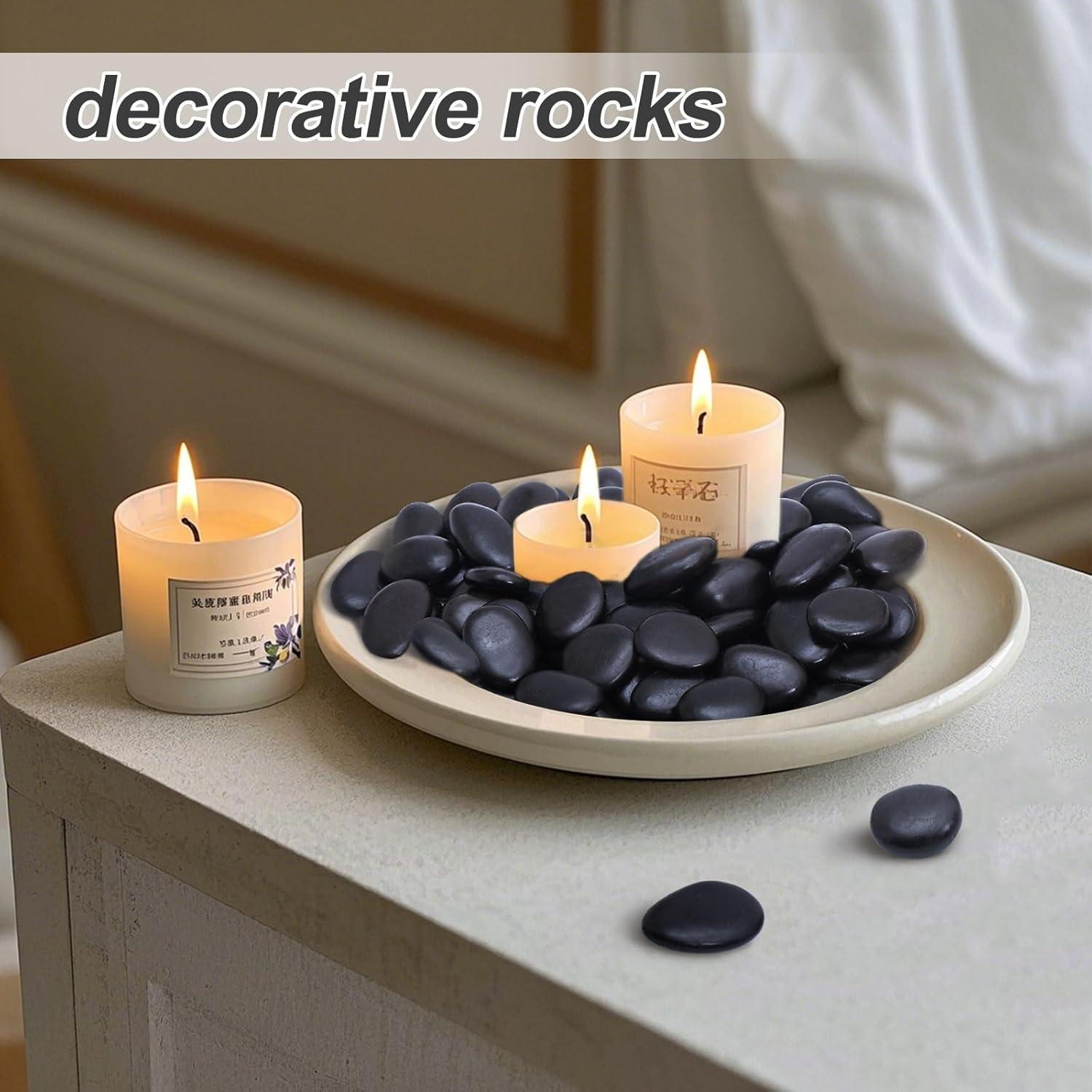 Rocas Negras Pulidas Calofulston 1.0KG 2.5-4.4cm Decorativas