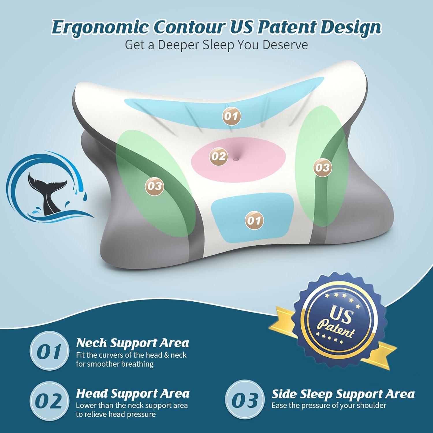 Almohada Cervical Crisgo - Espuma de Memoria Refrigerante 69x41.9cm