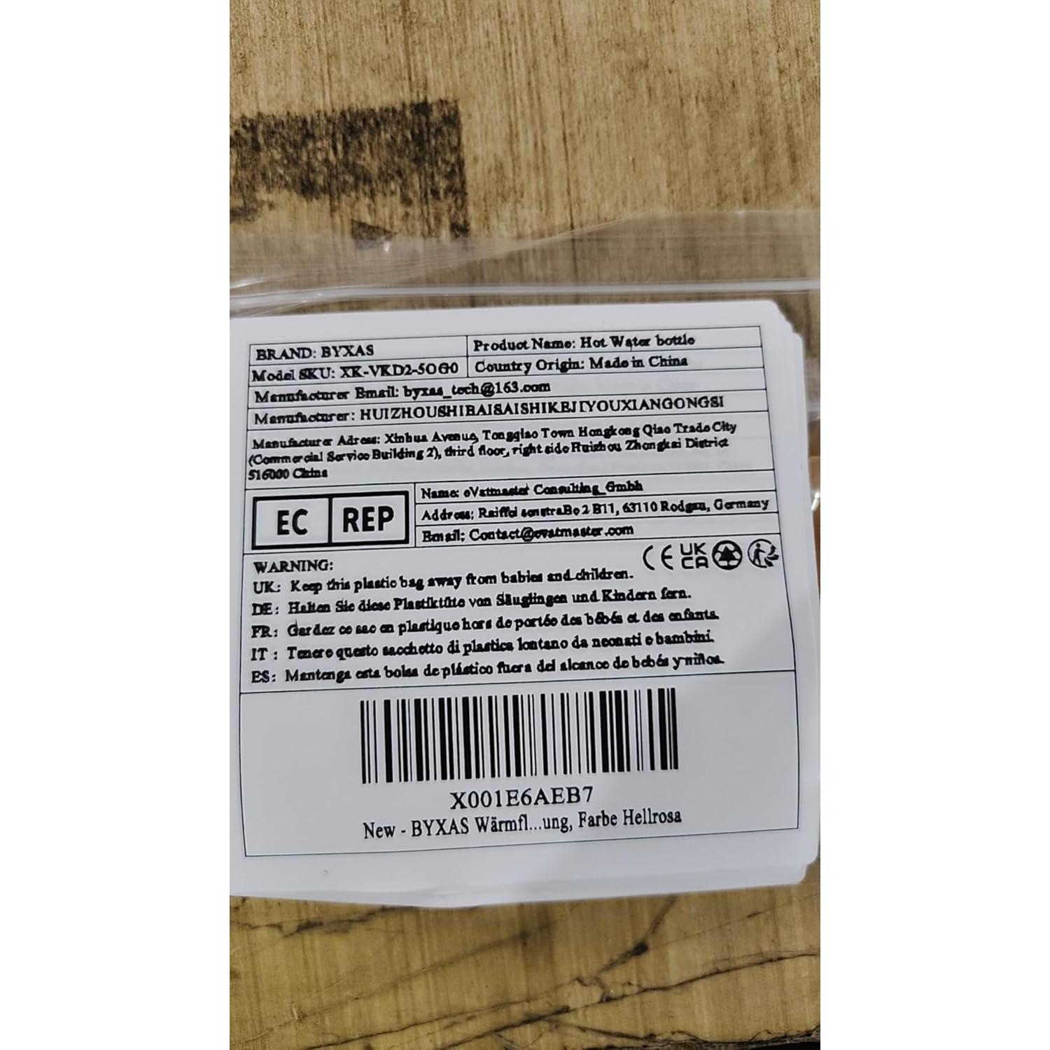 Bolsa de Agua Caliente 2L BYXAS PVC Inodora Rosa