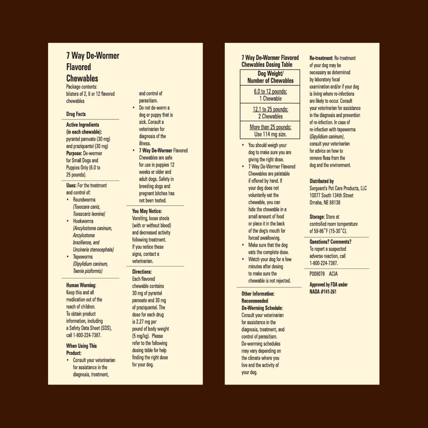 Desparasitante SENTRY HC Worm X Plus 7 Vías para Perros 2-11 kg