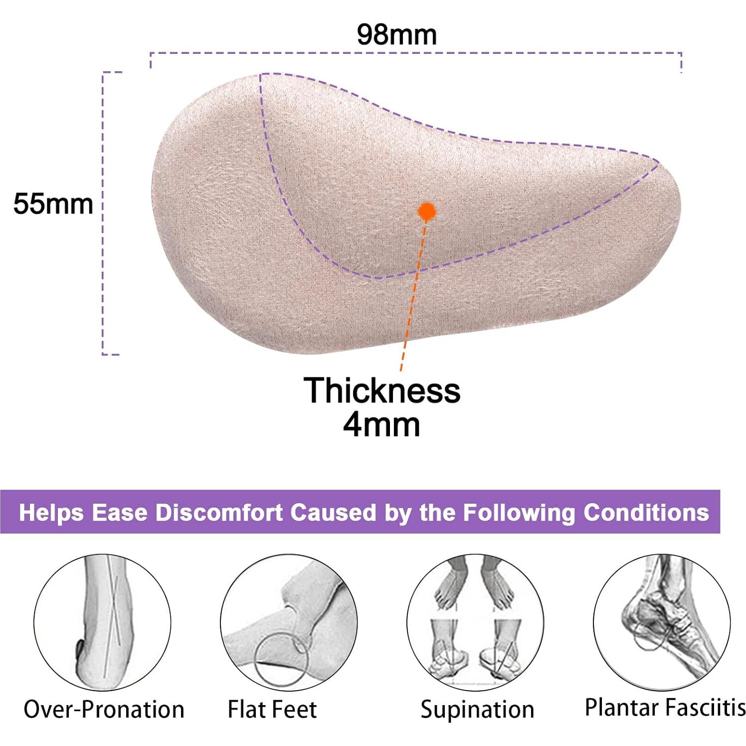 6 Pares Almohadillas de Soporte de Arco Gel Thearches - Talla Única