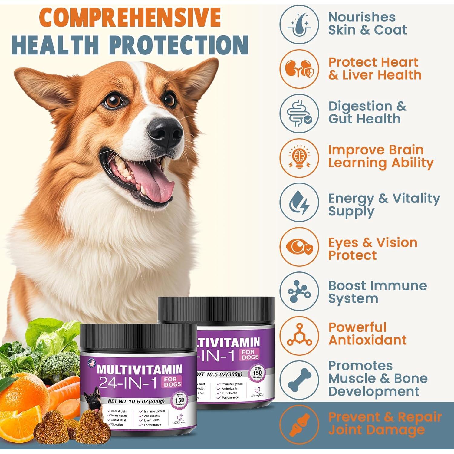 Multivitamínicos Masticables para Perros TTLXBL 300 Ct Pollo