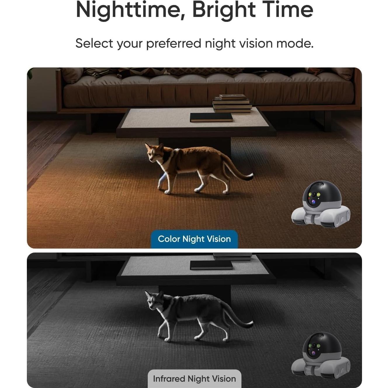 Cámara para Mascotas Belcore D8 Inalámbrica 1080P con Visión Nocturna