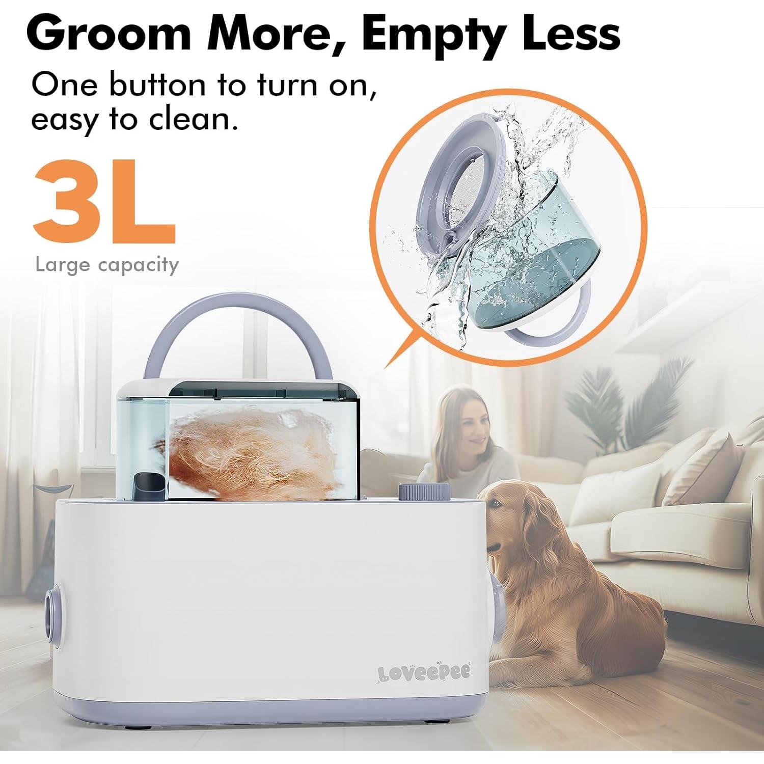 Kit de Aspiradora y Secador para Perros Loveepee 9-en-1 21KPa