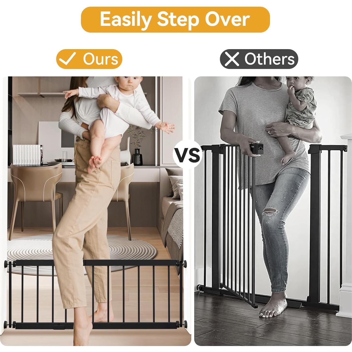 Puerta para Perros Fldofaves Ajustable 45-114 cm Negra