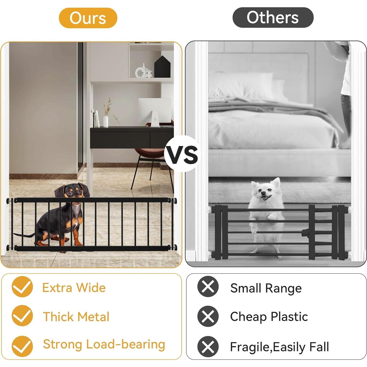 Puerta para Perros Fldofaves Ajustable 45-114 cm Negra