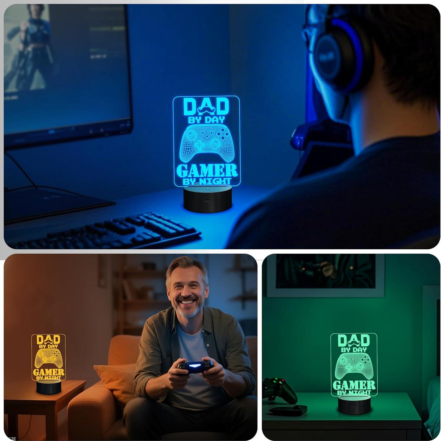 Luz Nocturna 3D Gamer YuanDian con Control Remoto 16 Colores