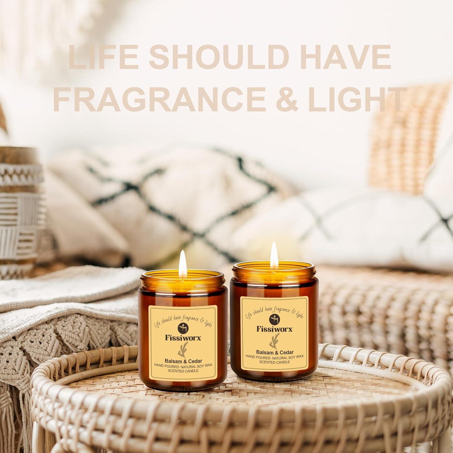 Juego de Velas Aromáticas Balsamo y Cedro 2 Pack - Cera de Soja 425g