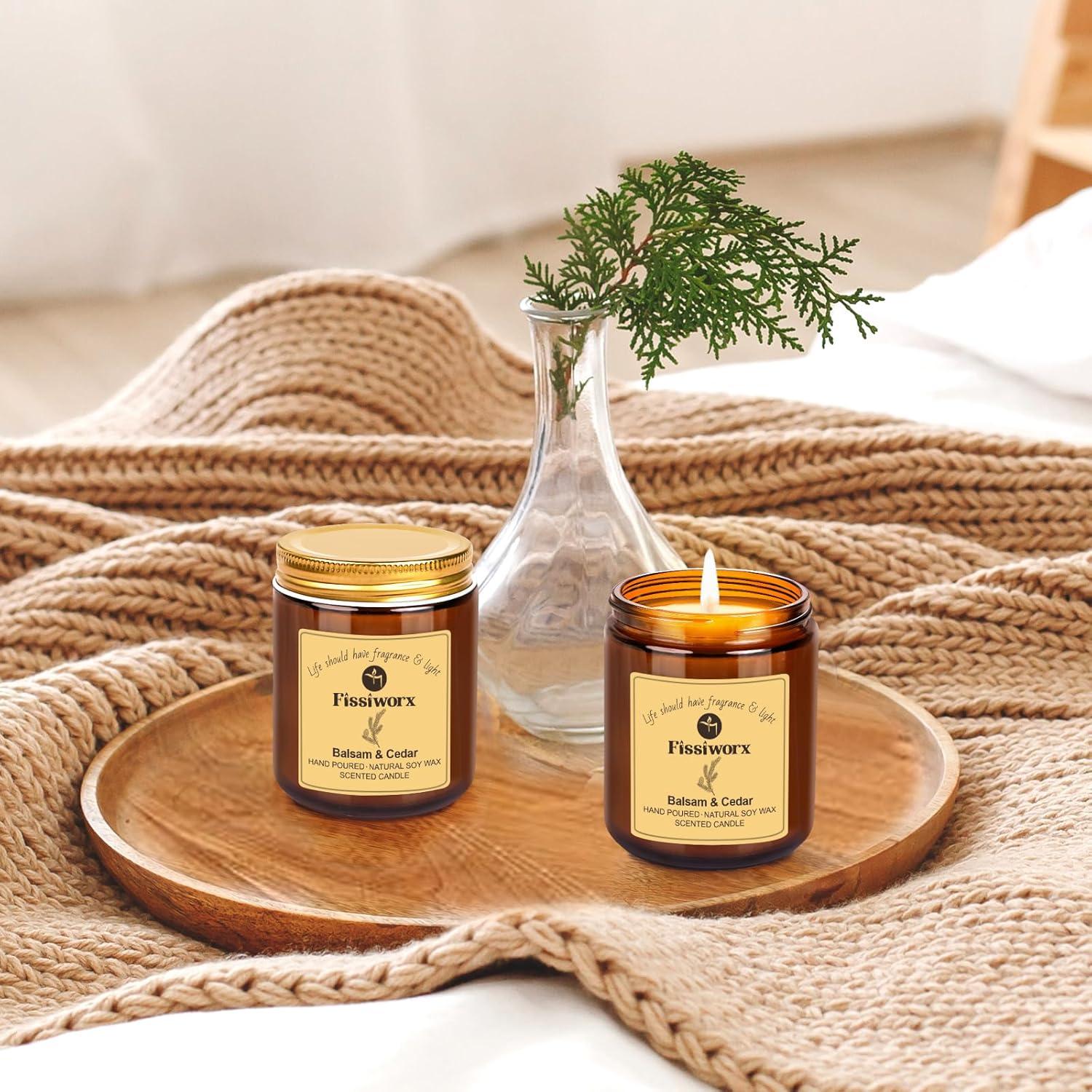 Juego de Velas Aromáticas Balsamo y Cedro 2 Pack - Cera de Soja 425g