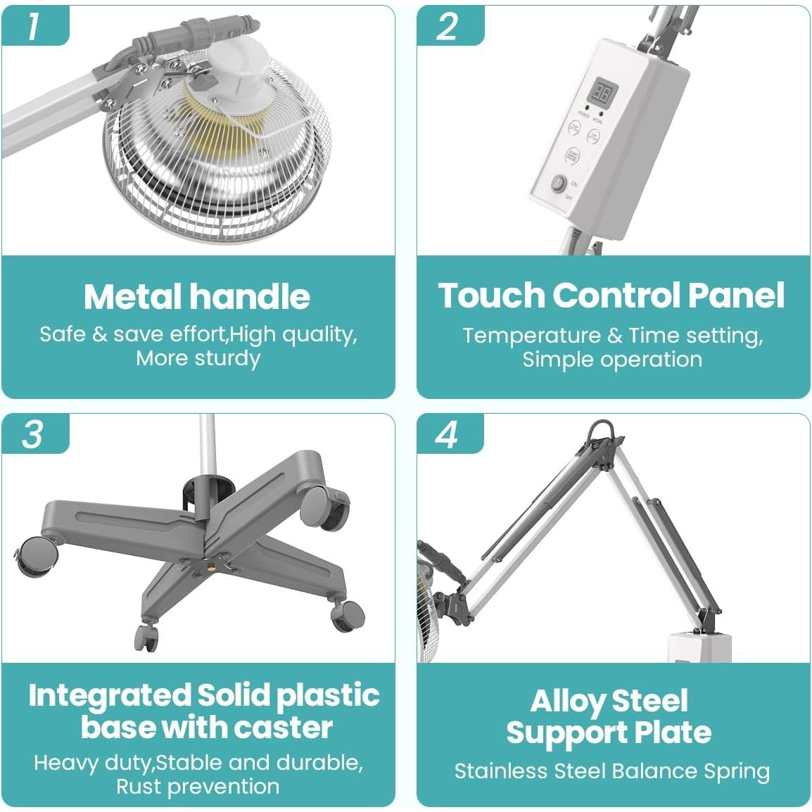 Lámpara de Terapia de Luz Infrarroja YUNCHI 275W 2 en 1