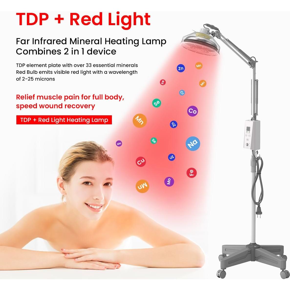 Lámpara de Terapia de Luz Infrarroja YUNCHI 275W 2 en 1