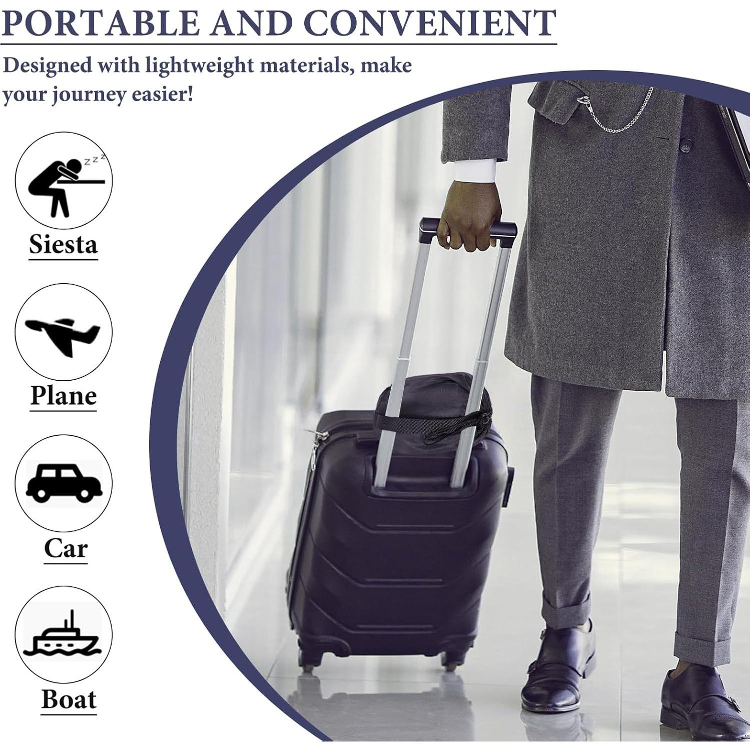 Almohada de Viaje Ajustable GOLDORANGE Espuma de Memoria Gris