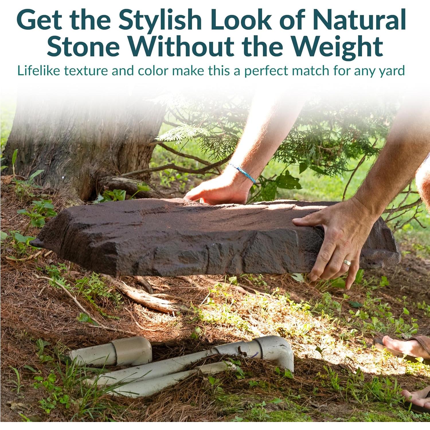 Cubierta de Roca Falsa Sunnydaze 30.75"x20"x3.5" Marrón