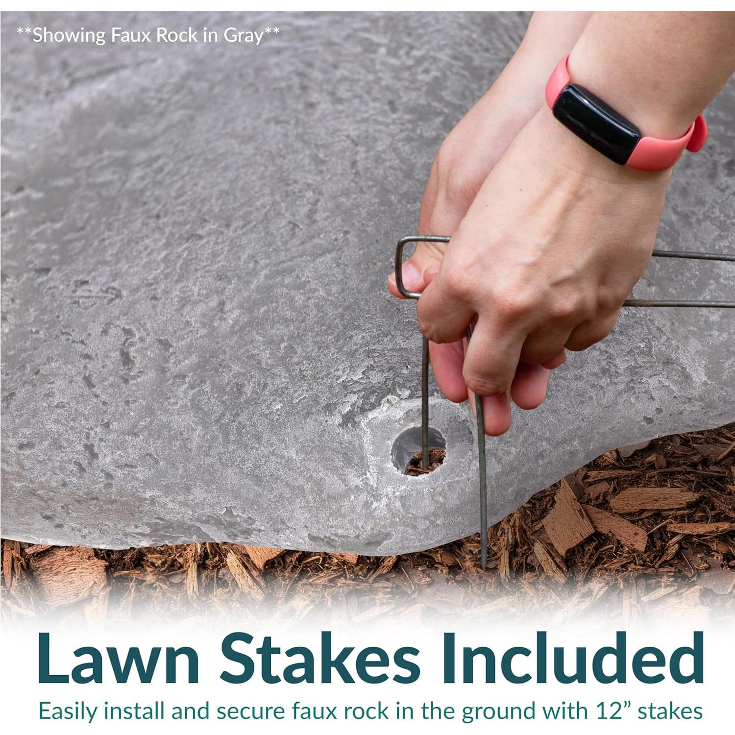 Cubierta de Roca Falsa Sunnydaze 30.75"x20"x3.5" Marrón