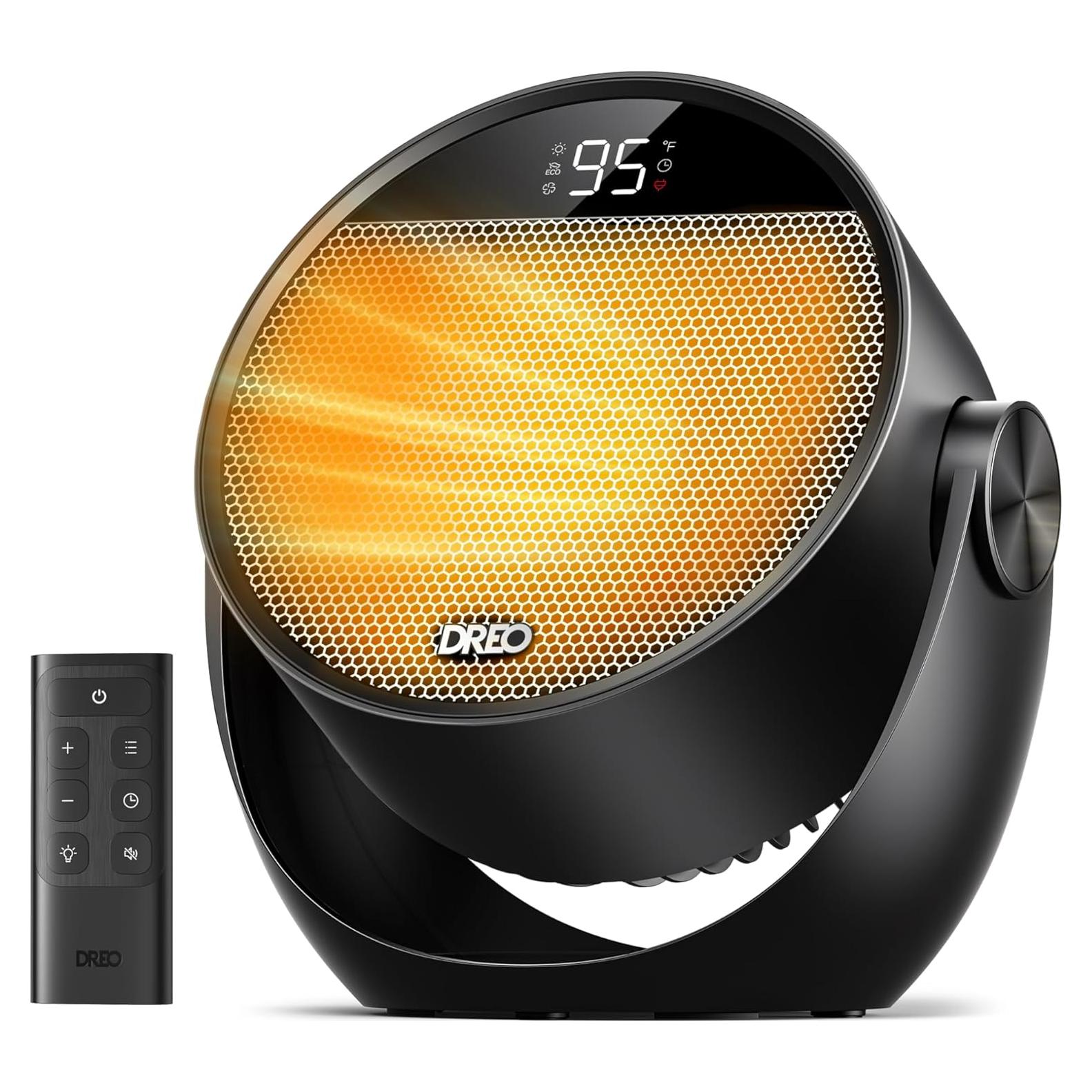 Calentador Eléctrico Dreo 1500W Portátil Negro con Control Remoto