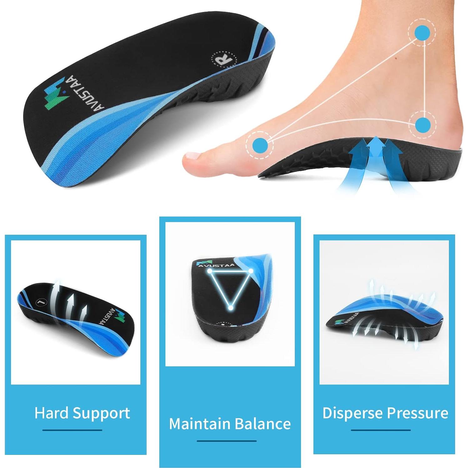 Plantillas ortopédicas 3/4 Avustaa para pies planos y fascitis