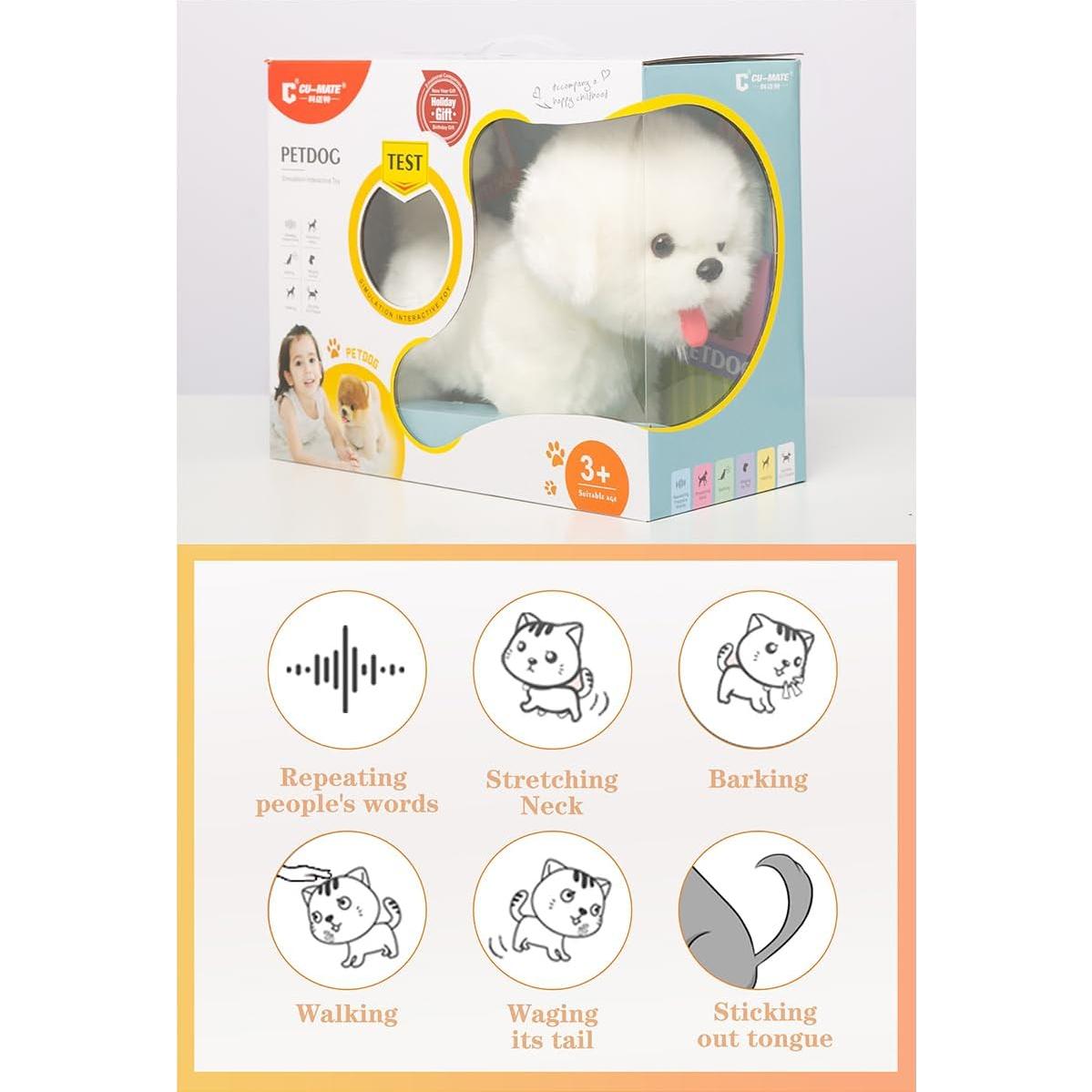 Perro Simulador Interactivo CU-MATE Maltés 30cm - Juguete Electrónico