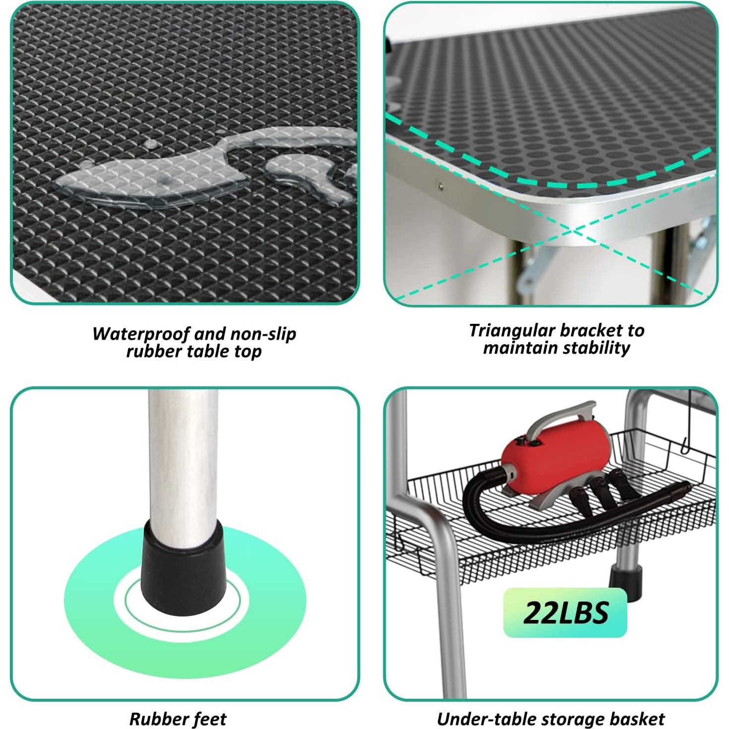 Mesa de Aseo para Perros LOVMOR 91.4x61cm Ajustable Plegable