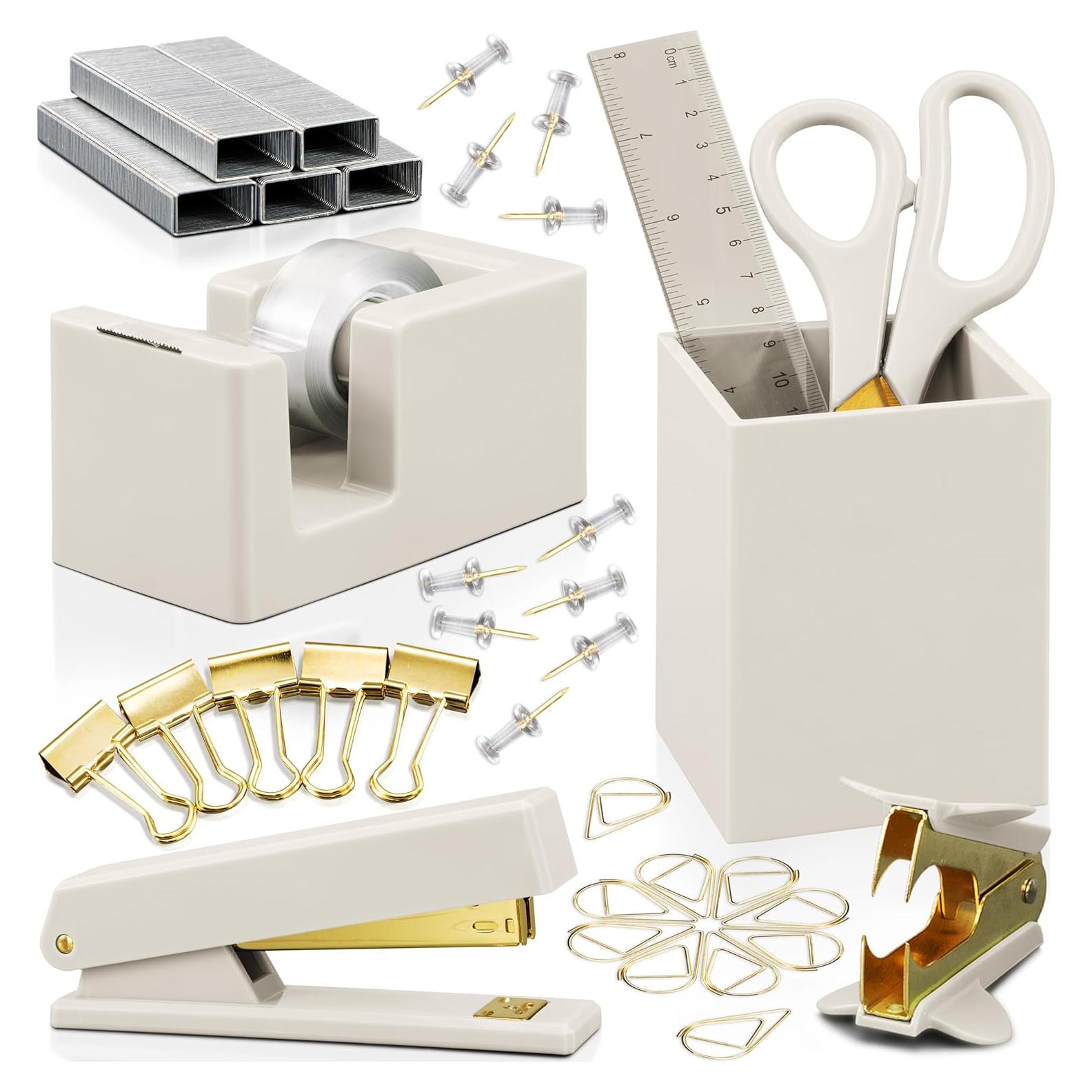 Juego de Accesorios de Escritorio KIBAGA Beige - Organizador Completo
