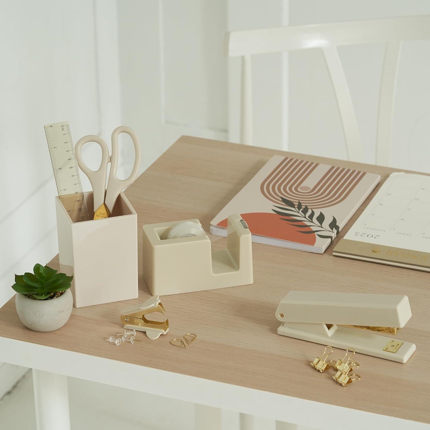 Juego de Accesorios de Escritorio KIBAGA Beige - Organizador Completo