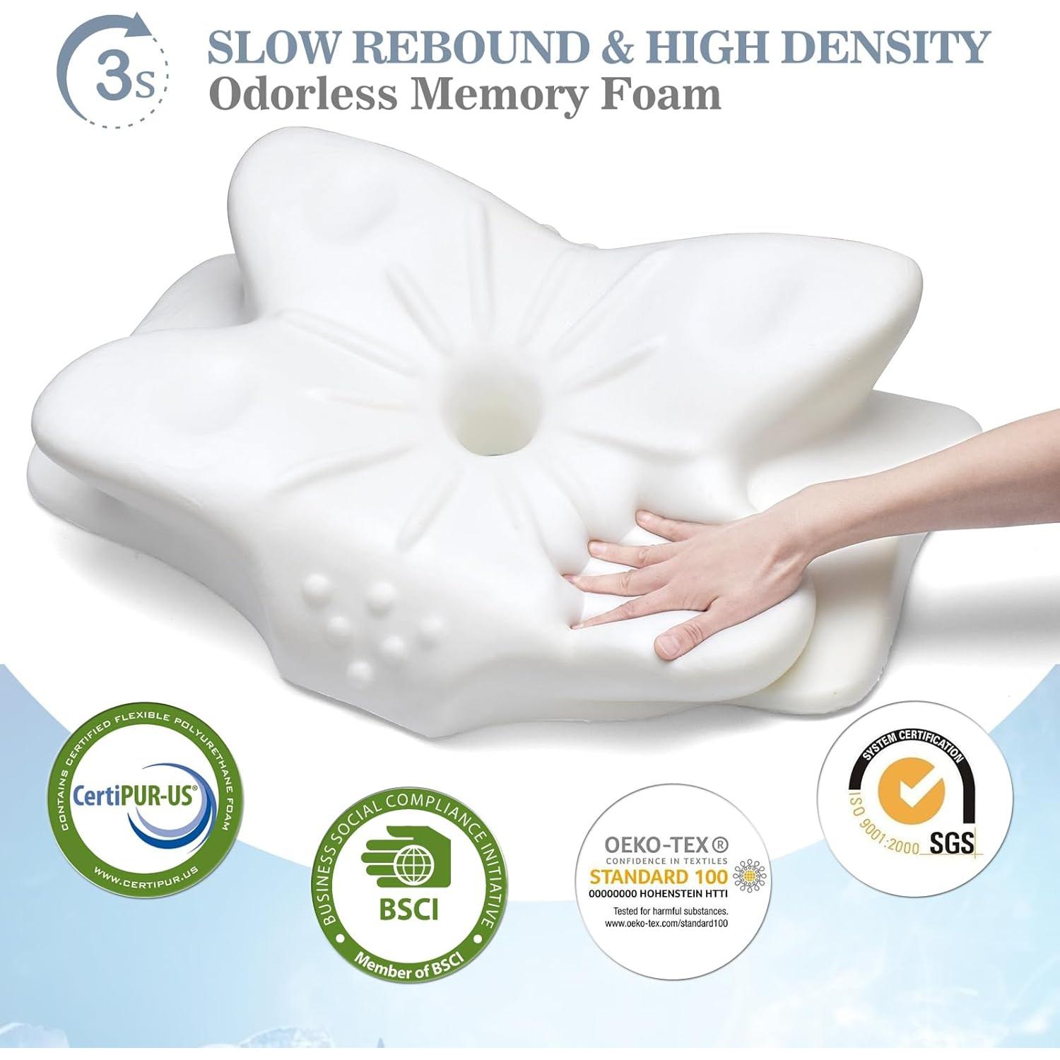 Almohada Cervical Ergonómica CCidea Mariposa Gris Plateado