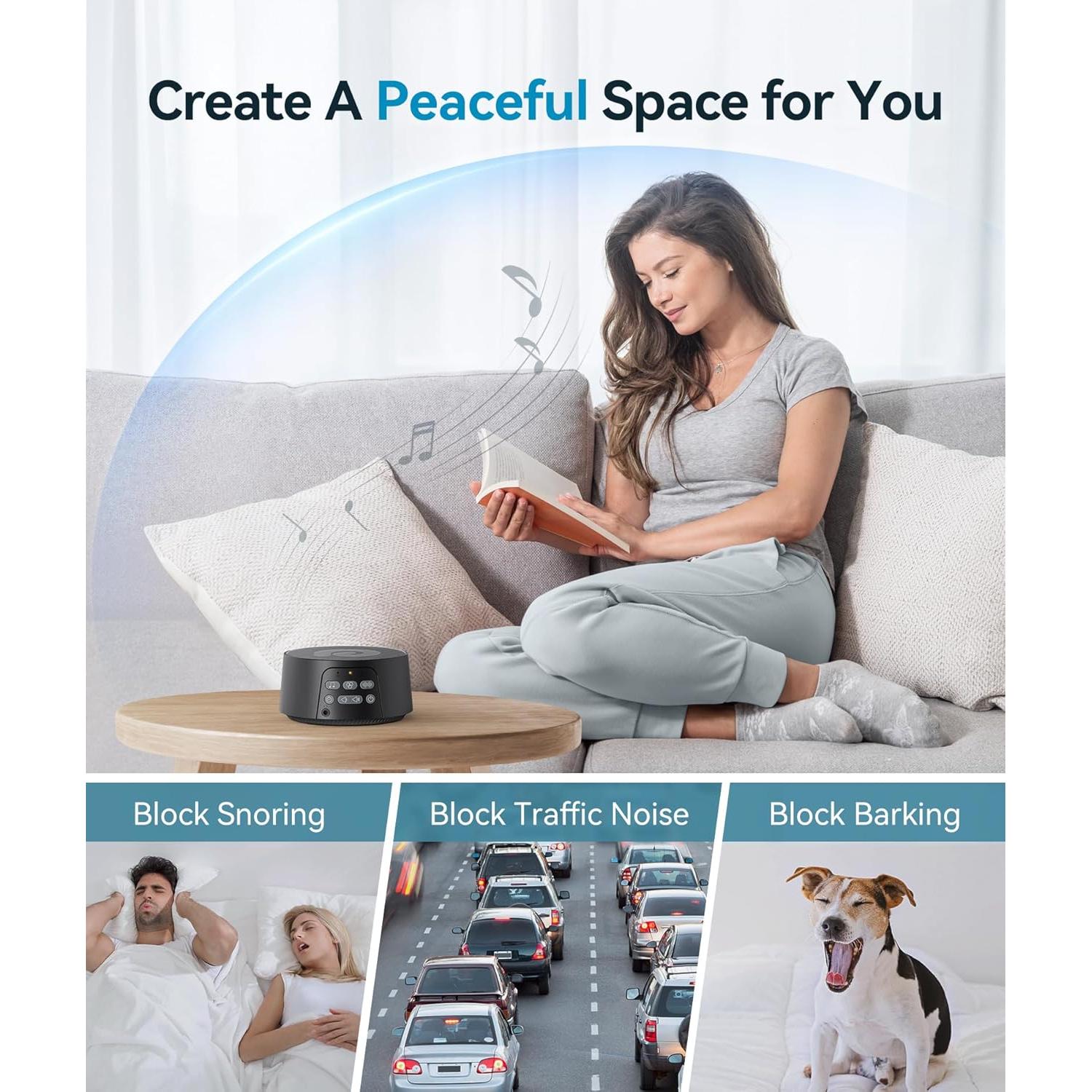 Máquina de Ruido Blanco Dreamegg D3 Pro - Sonidos Naturales y Ventilador