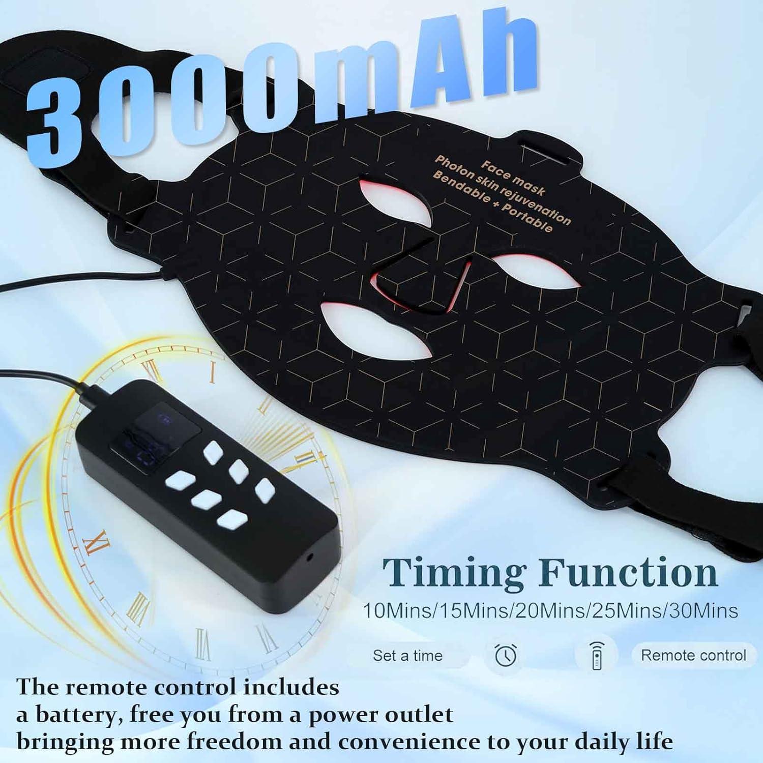 Máscara de Terapia de Luz Roja y Azul Supersred - Cuidado Facial