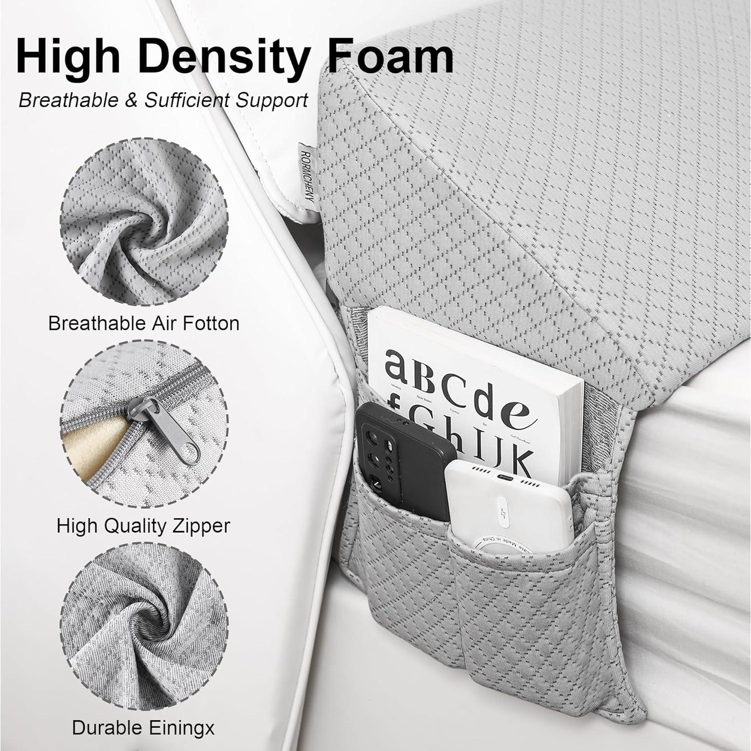 Cojín en Cuña Rormcheny Gris 137x25x15 cm Espuma Viscoelástica