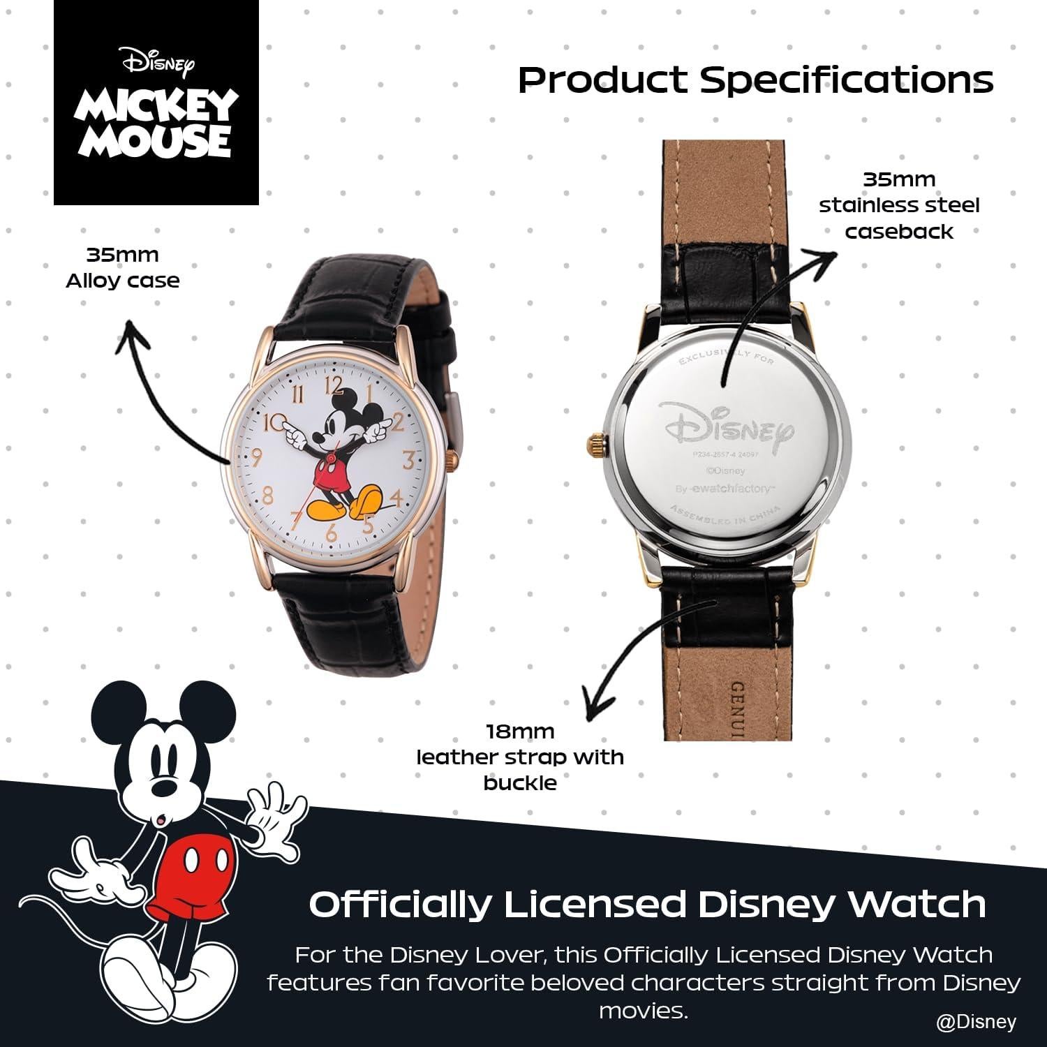 Reloj Vintage Mickey Mouse Disney para Mujeres - Caja 28mm