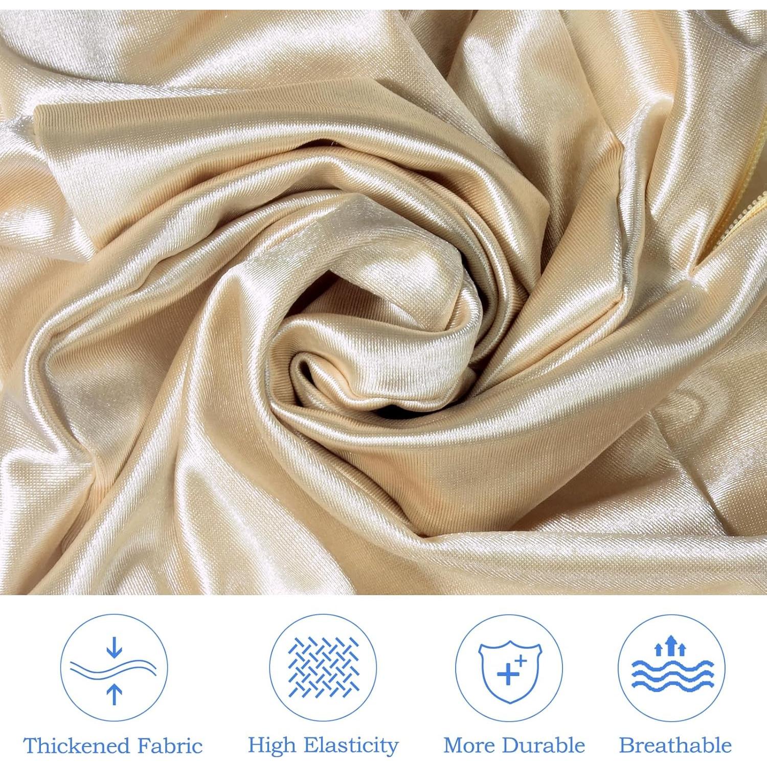 Funda de Almohada para Rodilla Zelimun 25x25x15cm Satén Champán