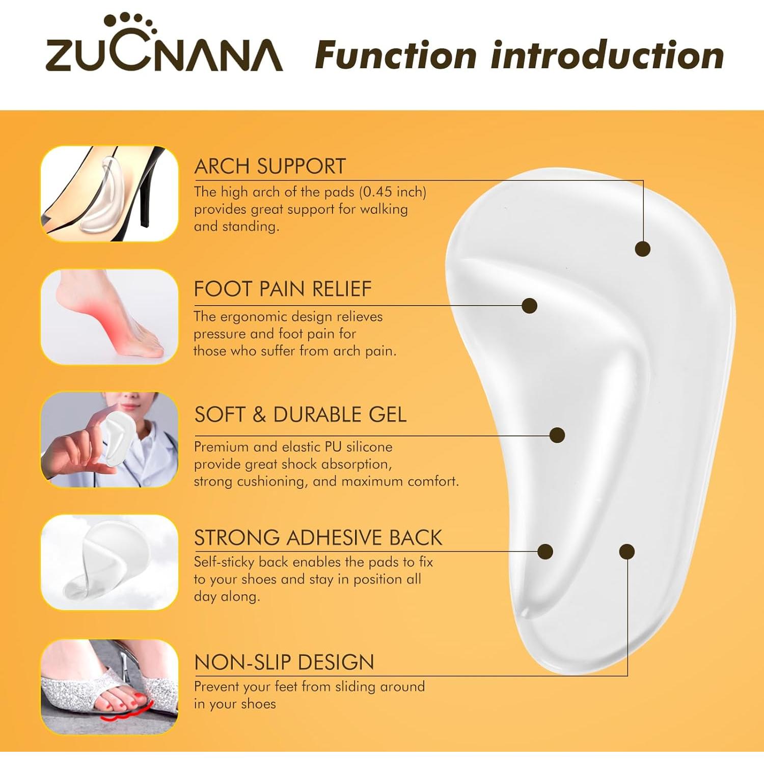 Inserts de Soporte Arqueado BelugaCare - 6 Pares Gel Transparente