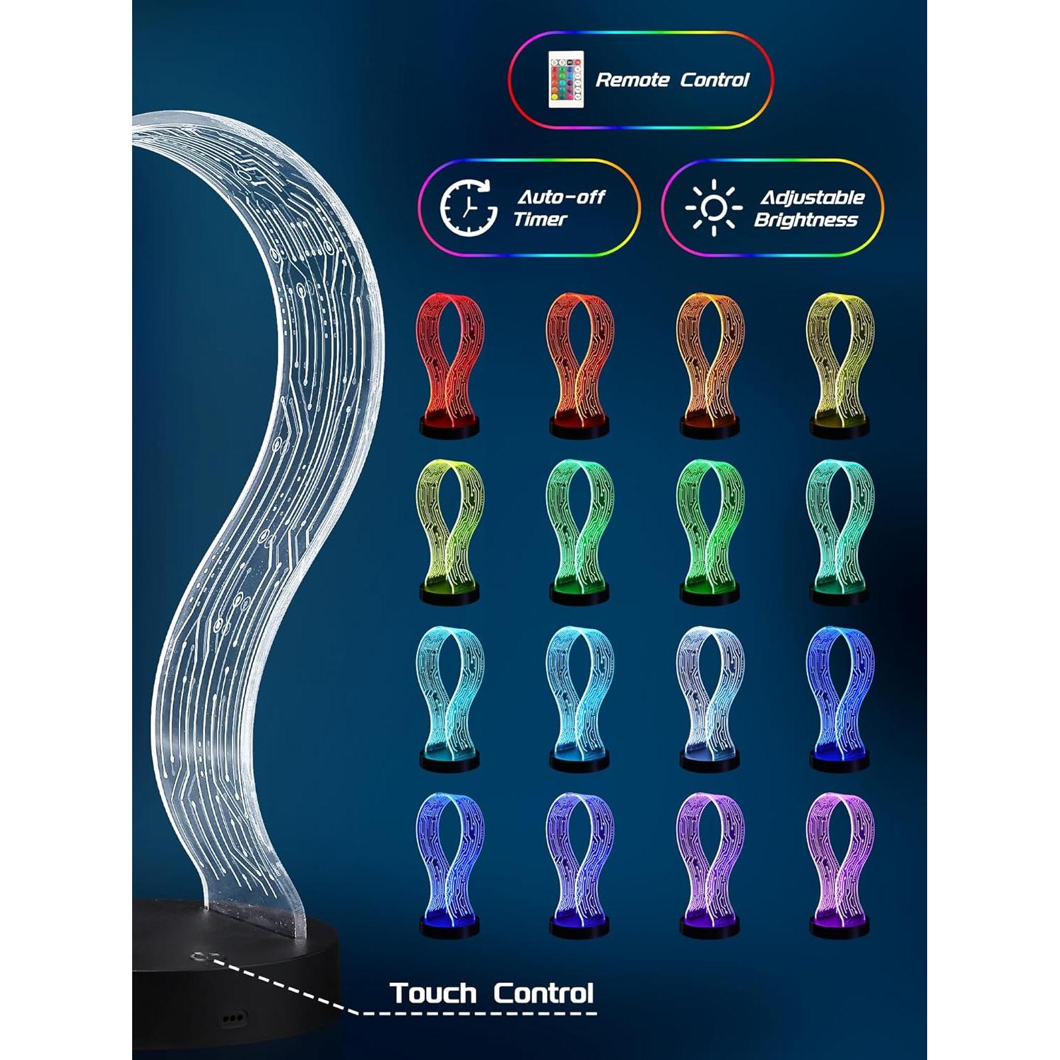 Soporte para Auriculares CoolGift Mart con Iluminación LED y Carga USB