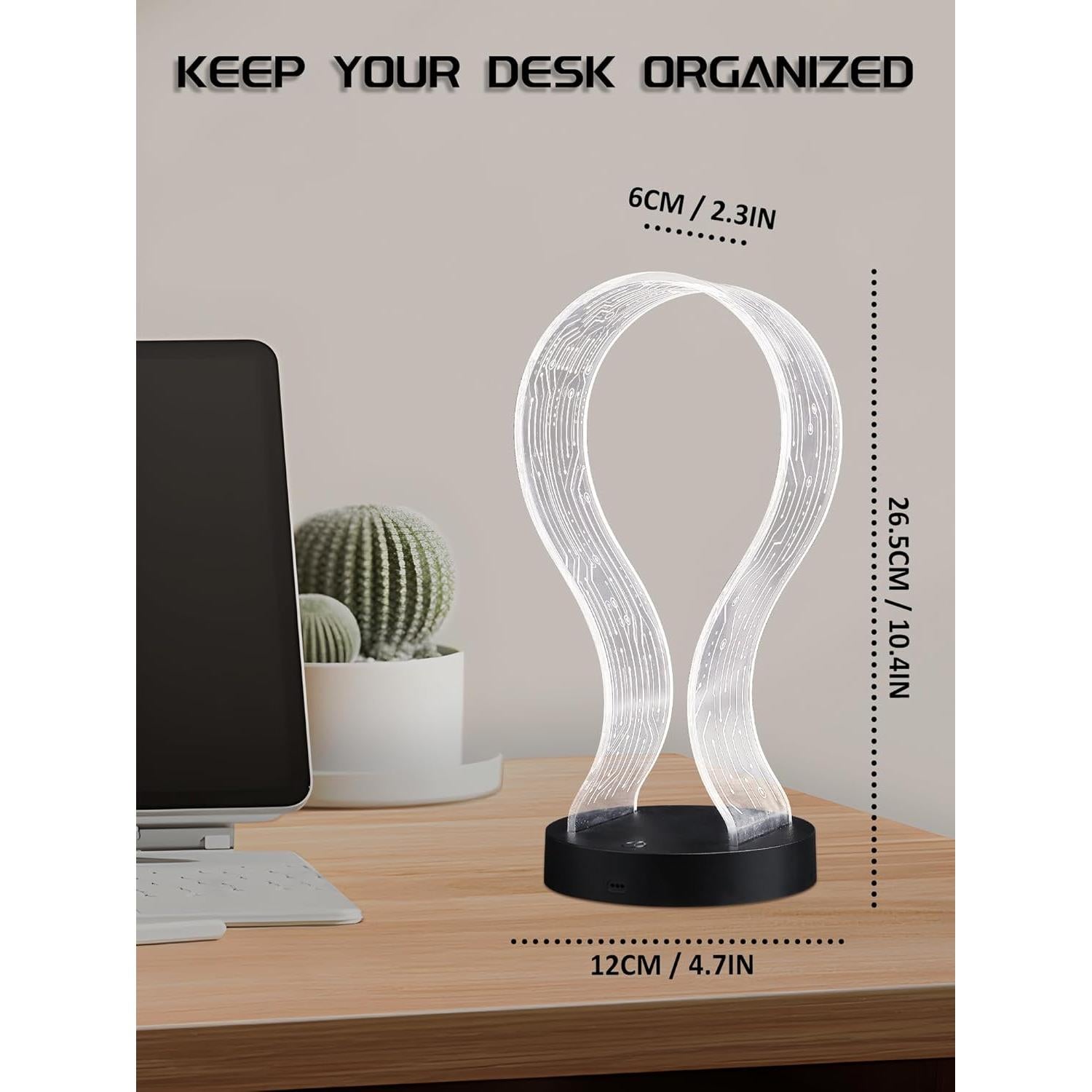 Soporte para Auriculares CoolGift Mart con Iluminación LED y Carga USB