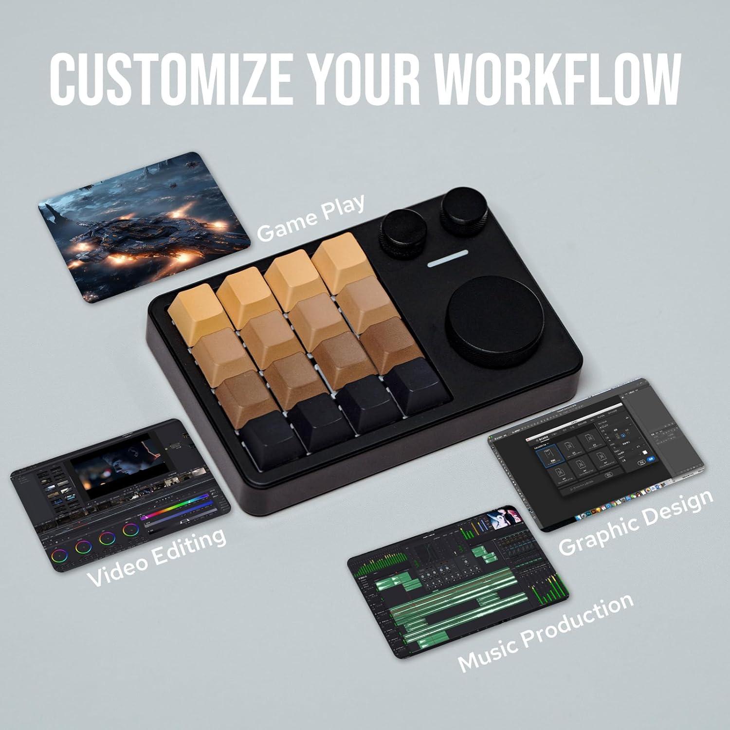 Teclado Numérico KiiBOOM Cybrix 16 - Aluminio, RGB, 16 Teclas