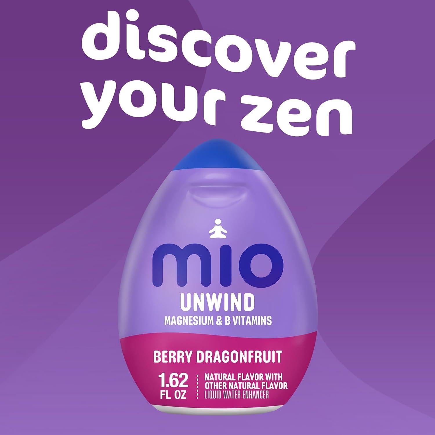 mio Unwind Berry Dragonfruit Liquid Water Enhancer with Magnesium & B Vitamins, 1.62 fl oz Bottle