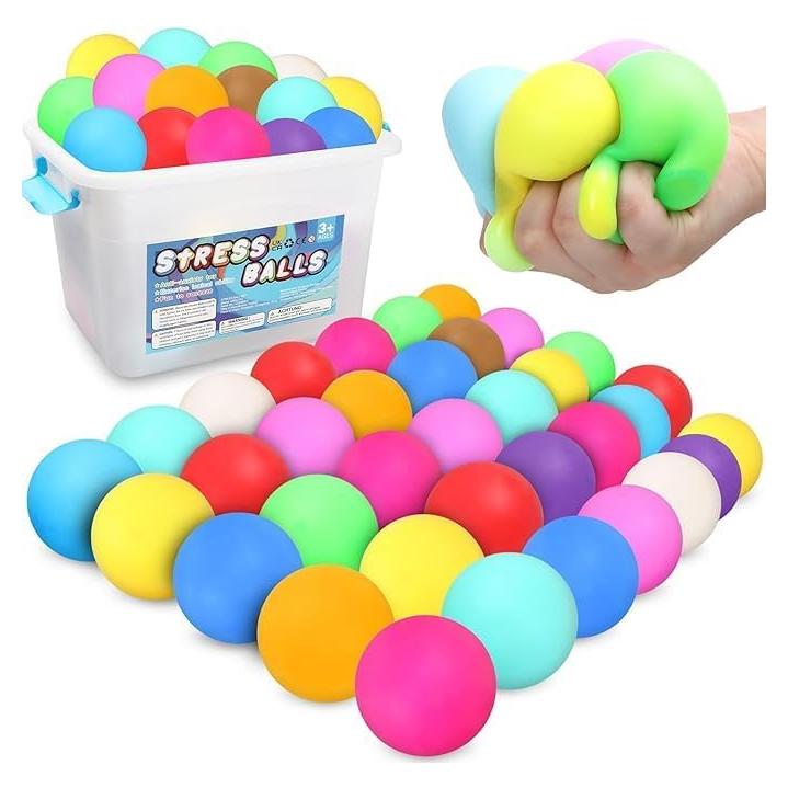 40 Pelotas Antiestrés Viroucal - Juguetes Sensoriales 4.57 cm