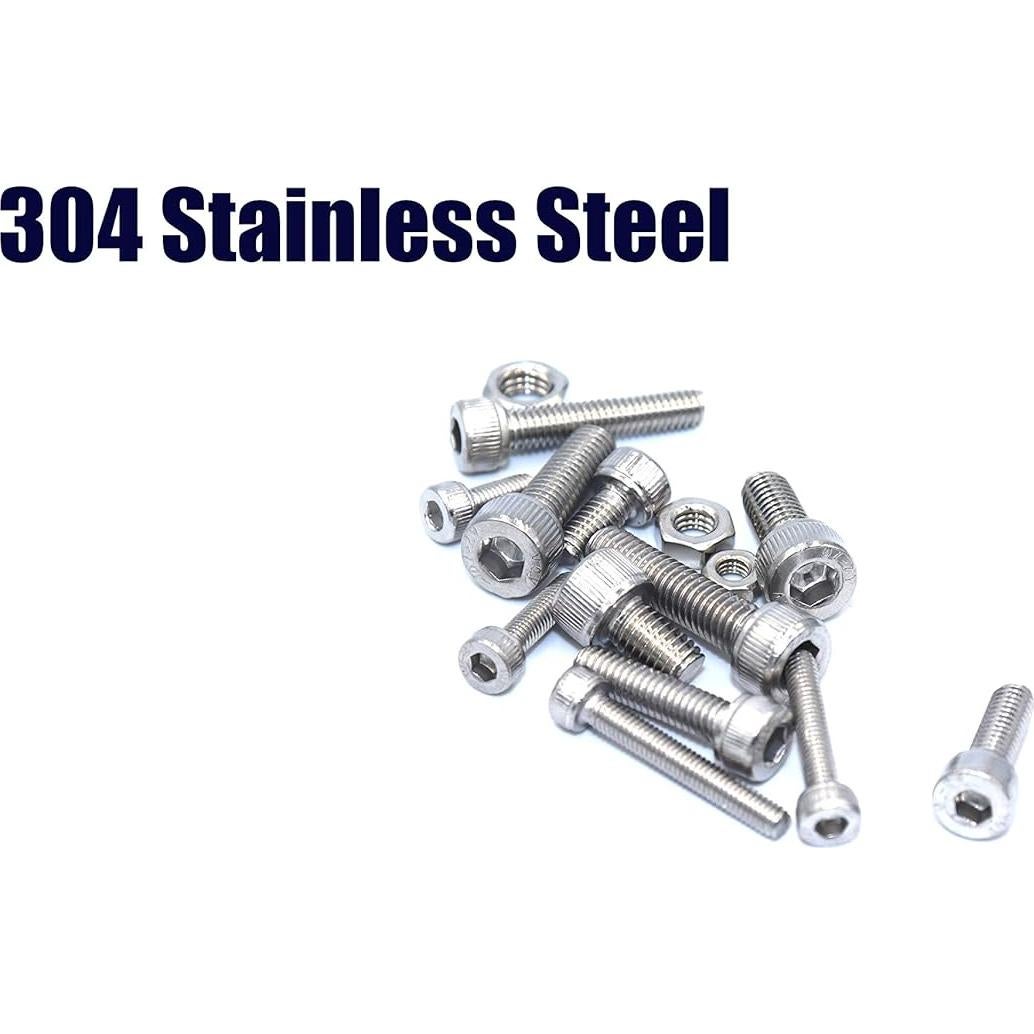 Juego de 200 Piezas Tornillos y Tuercas M3 Acero Inoxidable 304