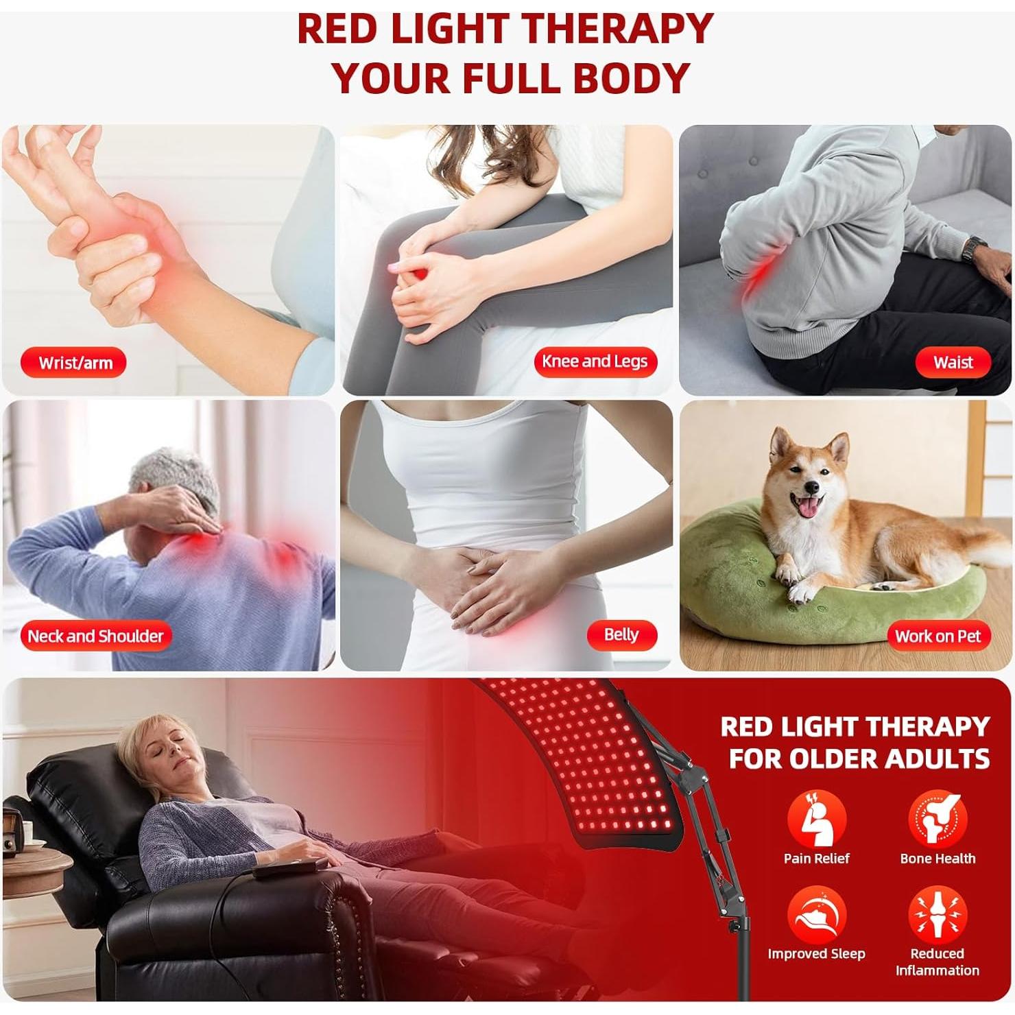 Lámpara de Terapia de Luz Roja Veefy 4-en-1 660nm y 850nm