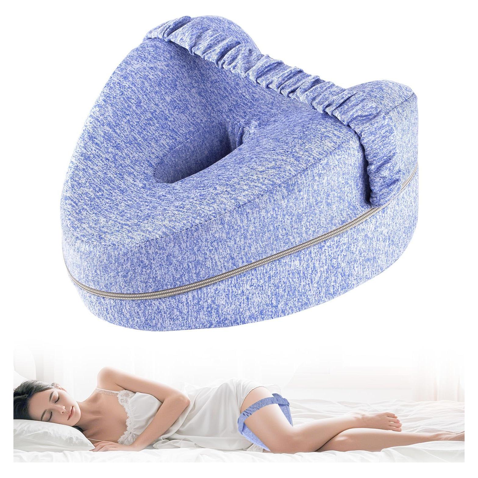 Almohada de Rodilla Viscoelástica RWSEFK Azul para Dormir de Lado